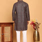 Embroidered and Sequins Viscose Rayon Kurta Set For Men ( JOKP P 5173 Silver )