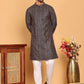 Embroidered and Sequins Viscose Rayon Kurta Set For Men ( JOKP P 5173 Silver )