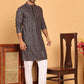 Embroidered and Sequins Viscose Rayon Kurta Set For Men ( JOKP P 5173 Silver )
