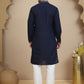 Embroidered Straight Kurta Set For Men ( JOKP P 5174 Navy )