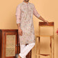 Embroidered Straight Kurta Set For Men ( JOKP P 5174 Peach )