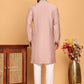 Embroidered Straight Kurta Set For Men ( JOKP P 5174 Peach )