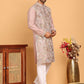 Embroidered Straight Kurta Set For Men ( JOKP P 5174 Peach )