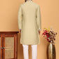 Embroidered Straight Kurta Set For Men ( JOKP P 5174 Pista )