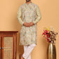 Embroidered Straight Kurta Set For Men ( JOKP P 5174 Pista )