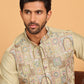 Embroidered Straight Kurta Set For Men ( JOKP P 5174 Pista )