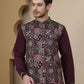 Embroidered Straight Kurta Set For Men ( JOKP P 5174 Purple )