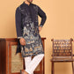 Navy Blue Embroidered Straight Kurta Set For Men ( JOKP P 5176 Navy )