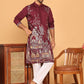 Purple Embroidered Straight Kurta Set For Men ( JOKP P 5176 Purple )