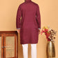 Purple Embroidered Straight Kurta Set For Men ( JOKP P 5176 Purple )