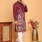 Purple Embroidered Straight Kurta Set For Men ( JOKP P 5176 Purple )