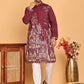 Purple Embroidered Straight Kurta Set For Men ( JOKP P 5176 Purple )