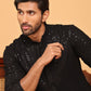 Embroidered & Sequence Kurta Pyjama for Men ( JOKP P 5177 Black )