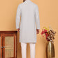 Embroidered & Sequence Kurta Pyjama for Men ( JOKP P 5177 Grey )