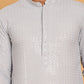 Embroidered & Sequence Kurta Pyjama for Men ( JOKP P 5177 Grey )