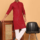 Embroidered & Sequence Kurta Pyjama for Men ( JOKP P 5177 Maroon )