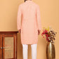 Embroidered & Sequence Kurta Pyjama for Men ( JOKP P 5177 Peach )