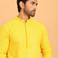 Embroidered & Sequence Kurta Pyjama for Men ( JOKP P 5177 Yellow )