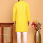 Embroidered & Sequence Kurta Pyjama for Men ( JOKP P 5177 Yellow )