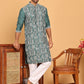 Embroidered Straight Kurta Set For Men ( JOKP P 5178 Green )