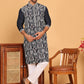 Embroidered Straight Kurta Set For Men ( JOKP P 5178 Navy )