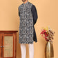 Embroidered Straight Kurta Set For Men ( JOKP P 5178 Navy )