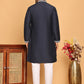 Embroidered Straight Kurta Set For Men ( JOKP P 5178 Navy )