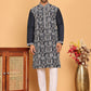 Embroidered Straight Kurta Set For Men ( JOKP P 5178 Navy )