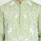 Embroidered Straight Kurta Pyjama Set ( JOKP P 5179 Pista )