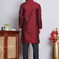 Men's Jacquard Kurta Payjama Sets ( NJOKP B-P 517Maroon )