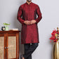 Men's Jacquard Kurta Payjama Sets ( NJOKP B-P 517Maroon )