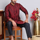 Men's Jacquard Kurta Payjama Sets ( NJOKP B-P 517Maroon )