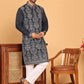 Embroidered Straight Kurta Pyjama Set For Men ( JOKP P 5180 Navy )