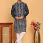 Embroidered Straight Kurta Pyjama Set For Men ( JOKP P 5180 Navy )