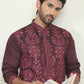 Embroidered Straight Kurta Pyjama Set For Men ( JOKP P 5180 Purple )