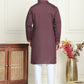 Embroidered Straight Kurta Pyjama Set For Men ( JOKP P 5180 Purple )