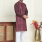 Embroidered Straight Kurta Pyjama Set For Men ( JOKP P 5180 Purple )