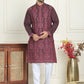 Embroidered Straight Kurta Pyjama Set For Men ( JOKP P 5180 Purple )