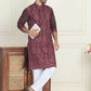 Embroidered Straight Kurta Pyjama Set For Men ( JOKP P 5180 Purple )