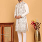Embroidered Straight Kurta Pyjama Set For Men ( JOKP P 5180 White )