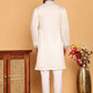 Embroidered Straight Kurta Pyjama Set For Men ( JOKP P 5180 White )