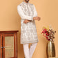 Embroidered Straight Kurta Pyjama Set For Men ( JOKP P 5180 White )