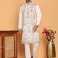 Embroidered Straight Kurta Pyjama Set For Men ( JOKP P 5180 White )