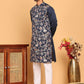 Embroidered Straight Kurta Set For Men ( JOKP P 5181 Navy )