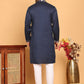 Embroidered Straight Kurta Set For Men ( JOKP P 5181 Navy )