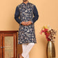 Embroidered Straight Kurta Set For Men ( JOKP P 5181 Navy )