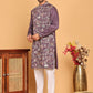 Embroidered Straight Kurta Set For Men ( JOKP P 5181 Purple )