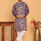 Embroidered Straight Kurta Set For Men ( JOKP P 5181 Purple )