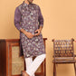 Embroidered Straight Kurta Set For Men ( JOKP P 5181 Purple )