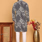 Floral Embroidery Silk Blend Kurta Pyjama for Men ( JOKP P 5182 Navy )